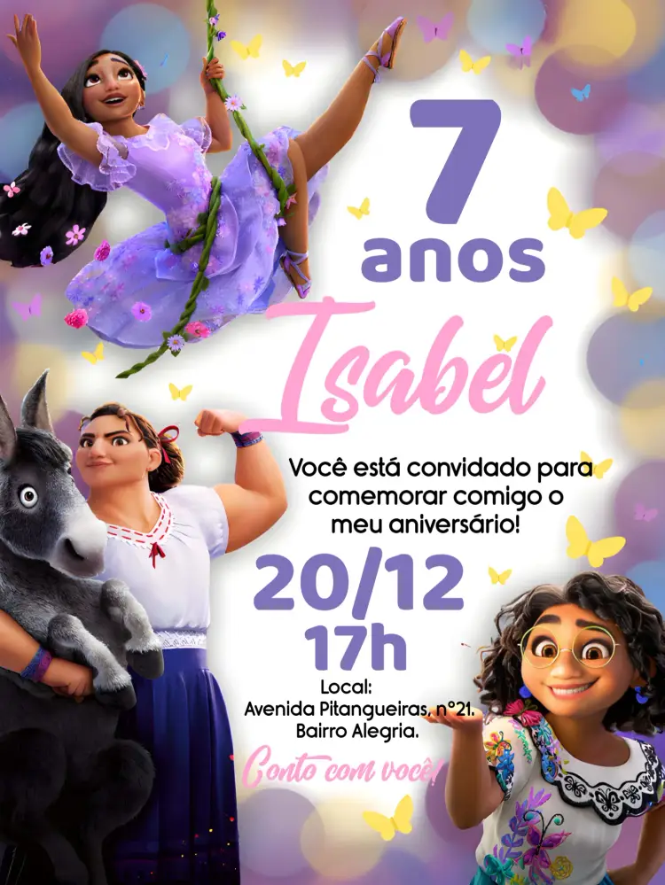 Convite Encanto Isabela