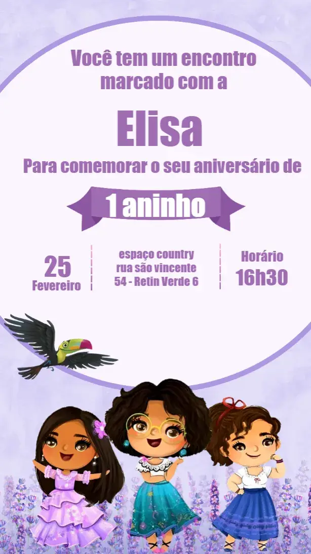 Convite Encanto Roxo