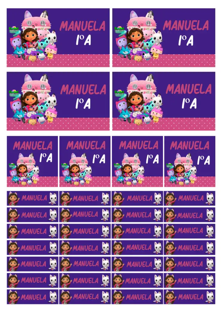 Etiqueta escolar Casa Mágica de Gabby