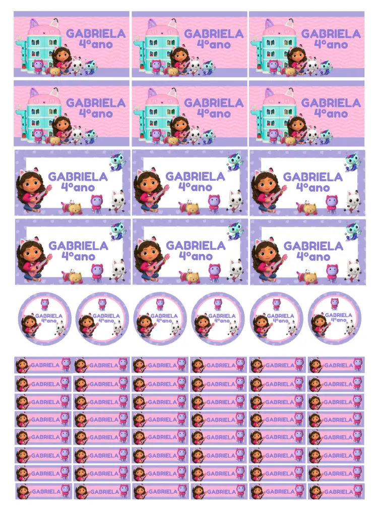 Convite Etiqueta Escolar Casa Mágica De Gabby Festa