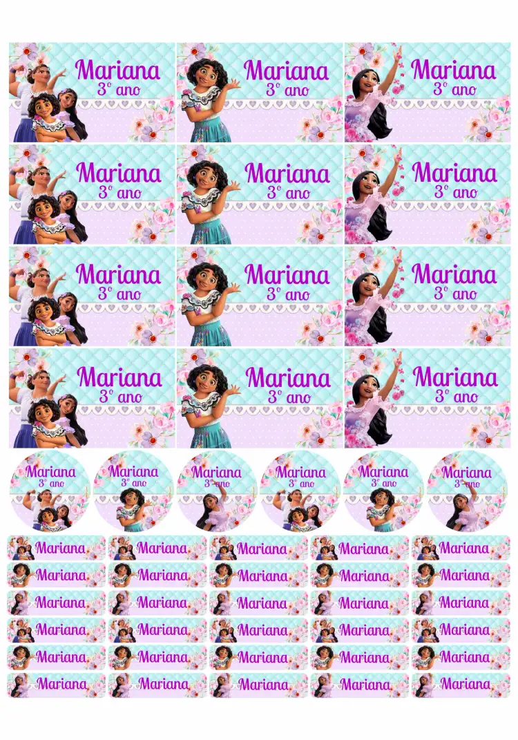 Etiqueta Escolar Encanto Disney Imprimir