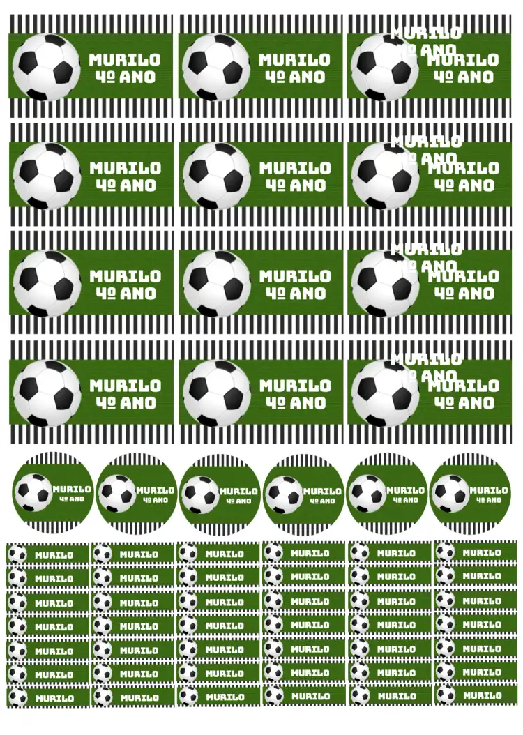 Etiqueta Escolar Futebol Time