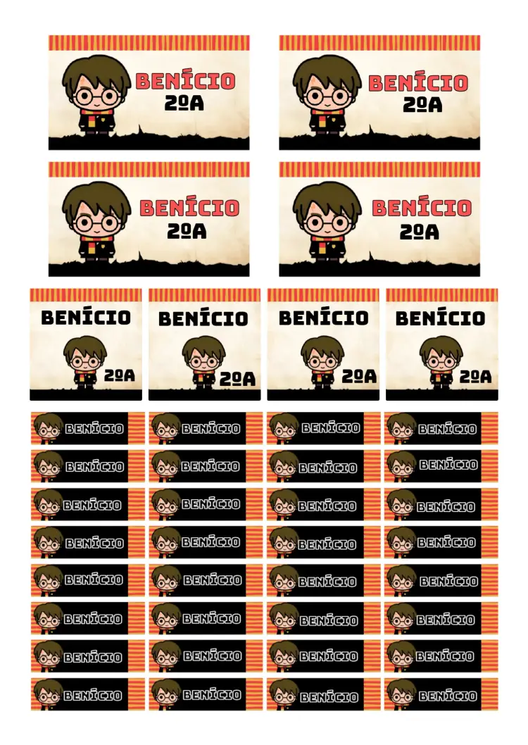 Convite Etiqueta escolar Harry Potter