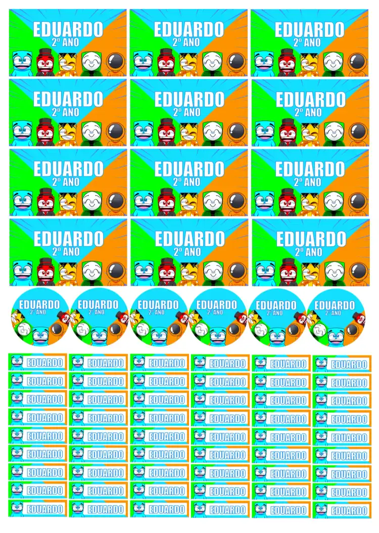 Etiqueta Escolar Turma Do Problems Adesivo