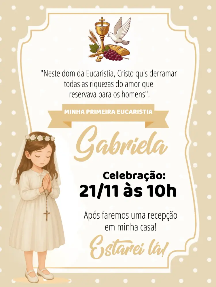 Invitaciones de primera comunión para editar