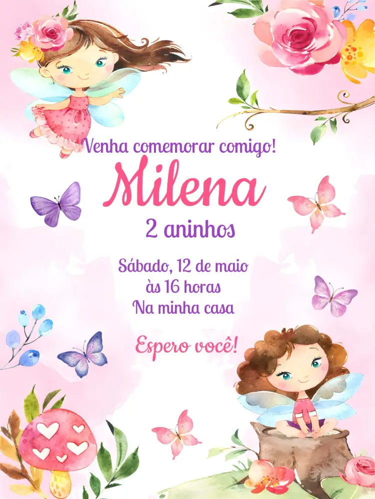 Convite Fadas Borboleta