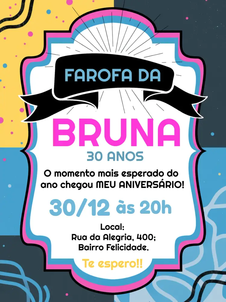 Convite Farofa Festa