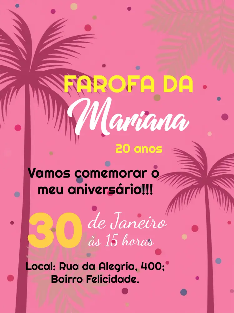 Convite Farofa Party