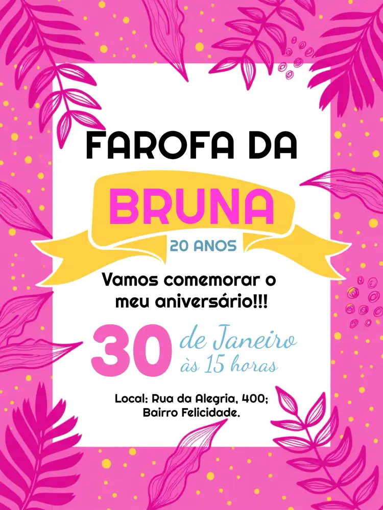 Convite Farofa Party
