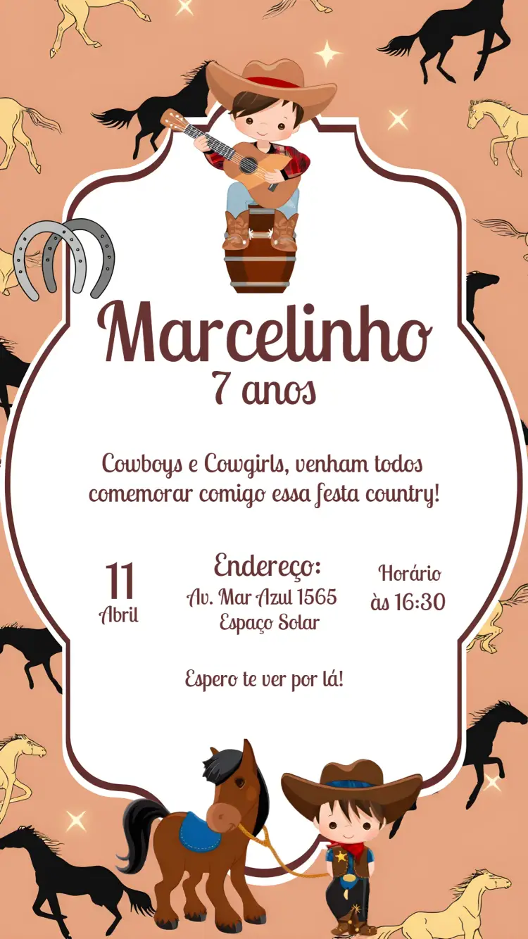 Convite Fazendeiro Vaqueiro