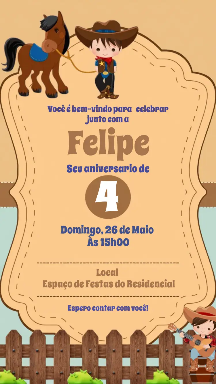 Convite Fazendinha Boaideiro
