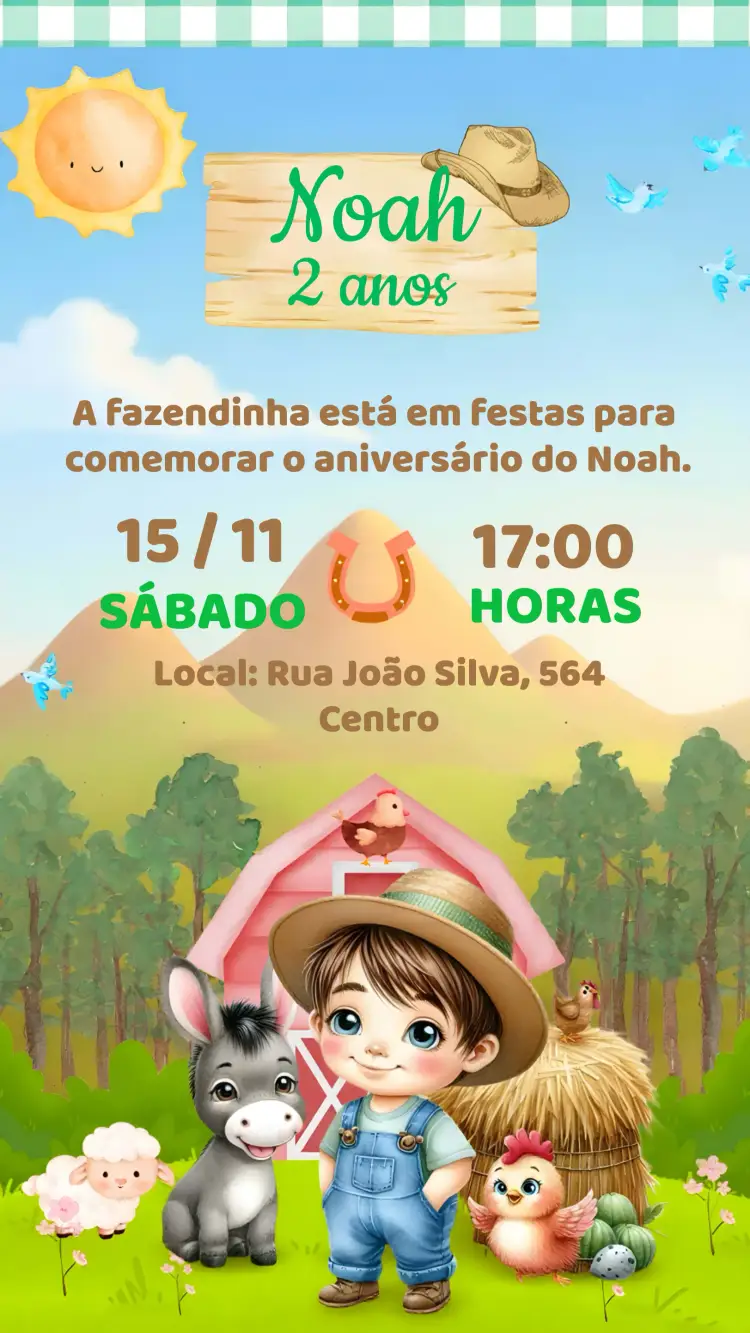Convite Fazendinha Vaqueiro