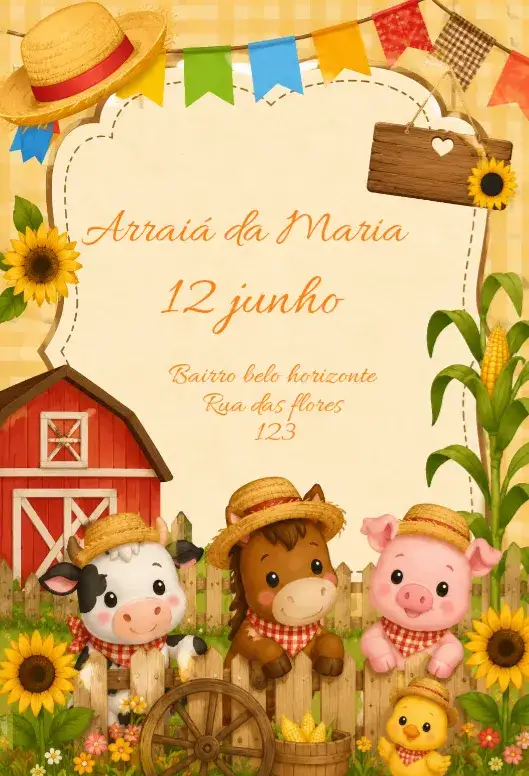 Invitación Fiestita – tema Cumpleaños Infantil colorido, divertido, temático, infantil, lúdico, alegre