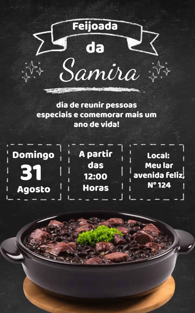 Convite Feijoada Almoço
