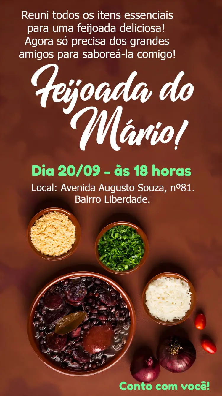 Convite Feijoada Marrom