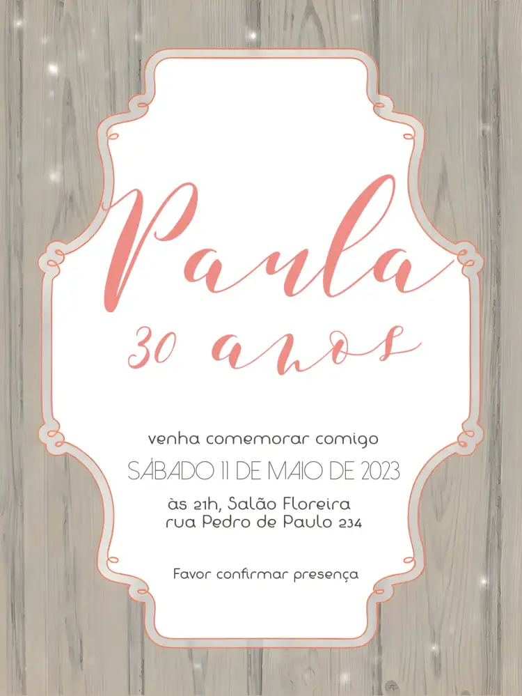 Convite Feminino 30 Anos Tifany – tema 15 anos turquesa, floral, moderno, elegante, vibrante, feminino