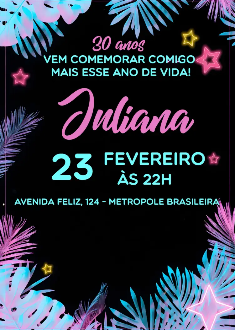 Convite Feminino Folhas