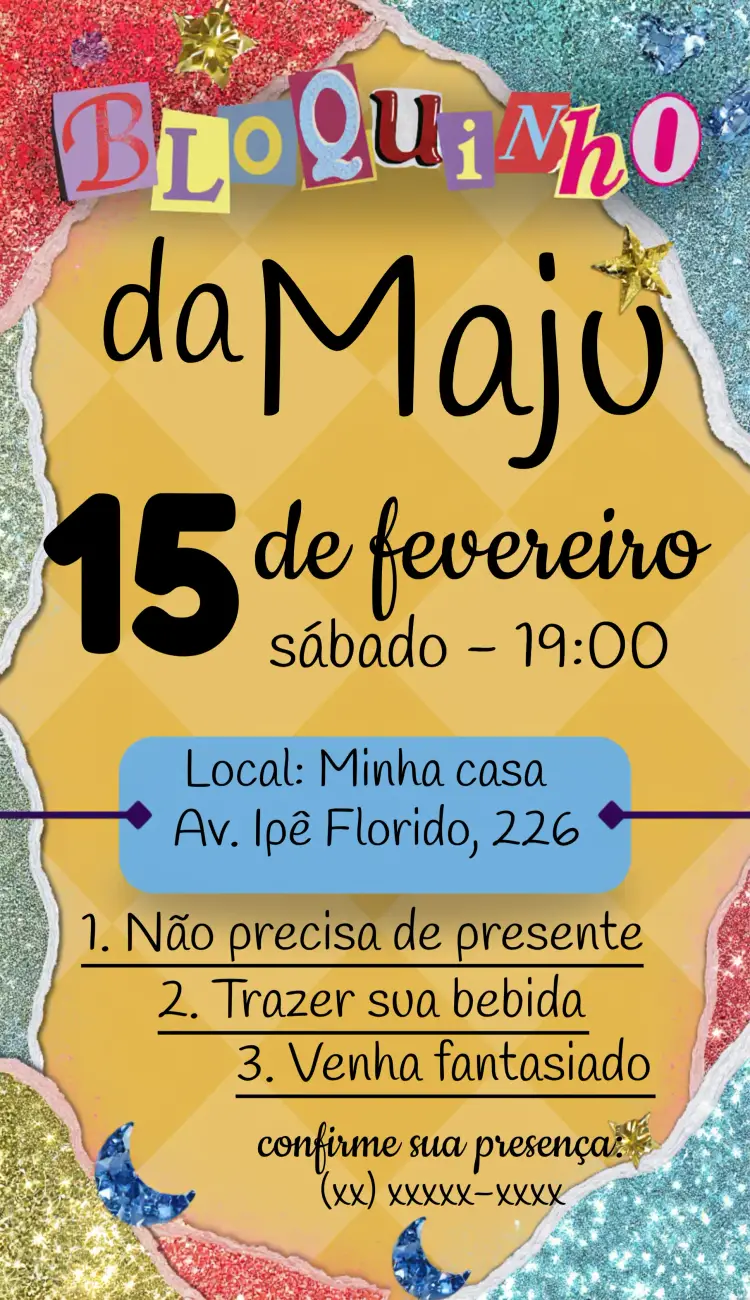 Convite Festa Carnaval Feriado