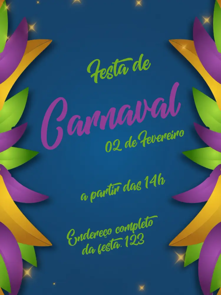 Convite Festa Carnaval Roxo