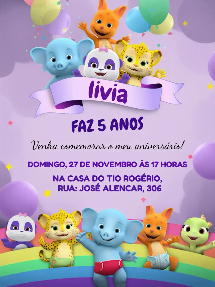Convite Festa Das Palavras – tema Datas Comemorativas colorido, moderno, divertido, jovial, lúdico, interativo