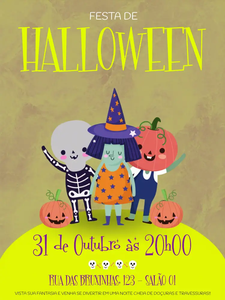 Convite Festa De Halloween Bruxa