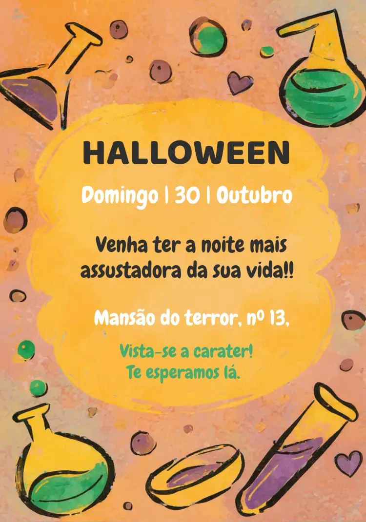 Convite Festa De Halloween Bruxas