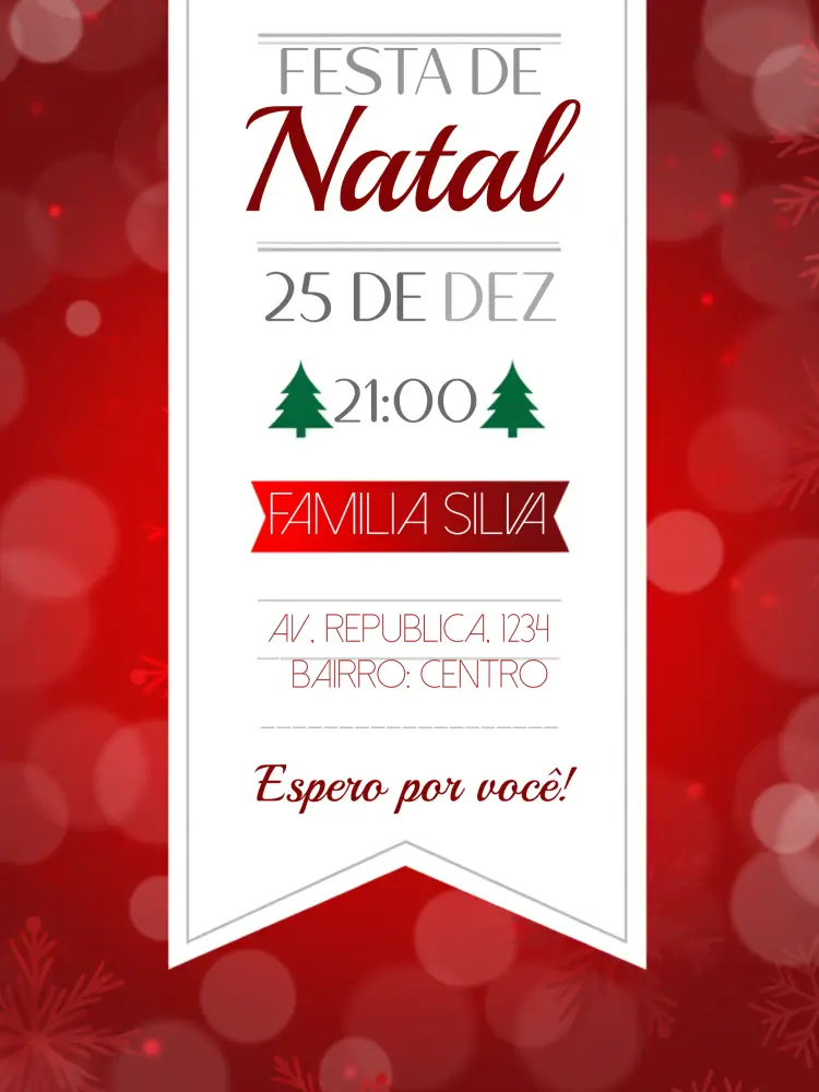 Convite Festa De Natal Ceia