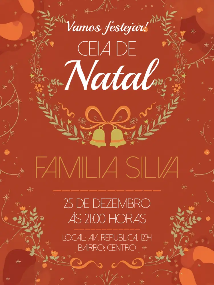Convite Festa De Natal Ceia