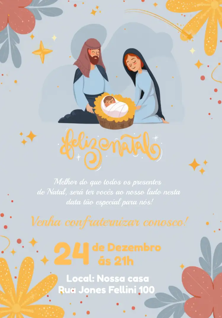 Convite Festa De Natal Confraternização – tema Datas Comemorativas festivo, clássico, colorido, moderninho, simples, elegante