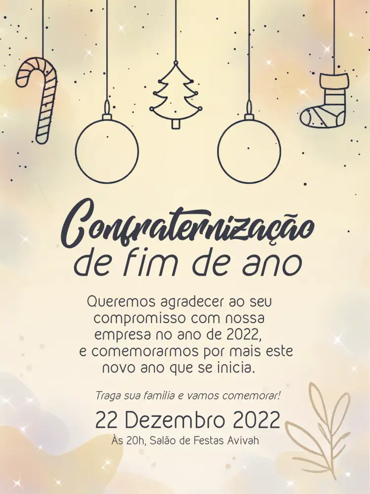 Convite Festa De Natal Da Empresa Azul – tema Datas Comemorativas moderno, elegante, dourado, natalino, minimalista