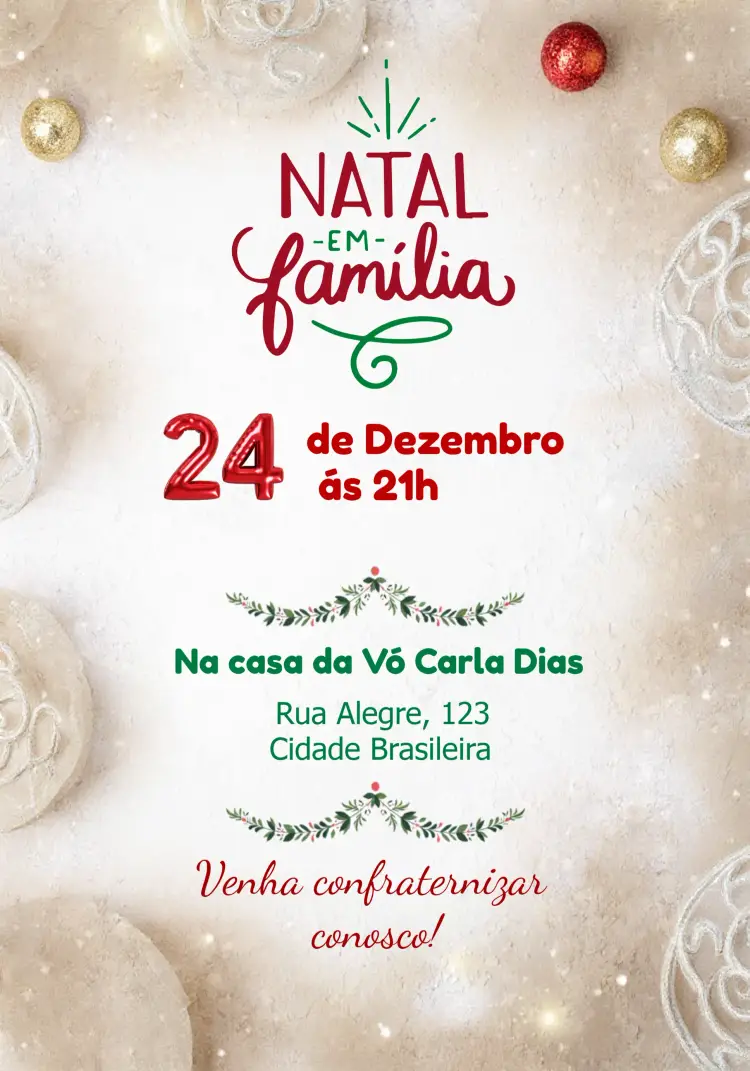 Convite Festa De Natal Decoração