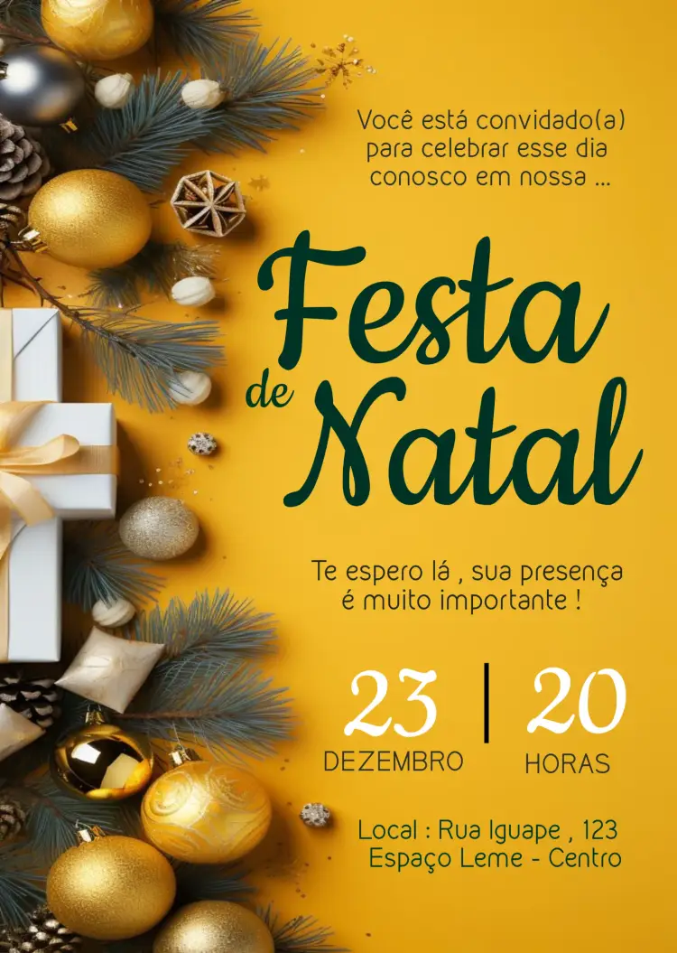 Convite Festa De Natal Presentes