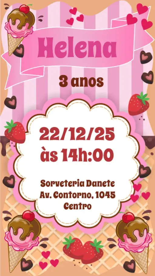 Convite Festa do Sorvete
