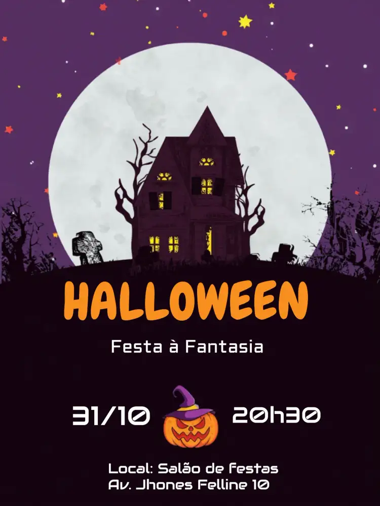 Convite Festa Halloween Dia – tema Datas Comemorativas sombrio, colorido, divertido, fantasioso, misterioso, ilustrações de Halloween