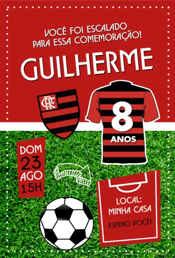 Convite Flamengo camisa