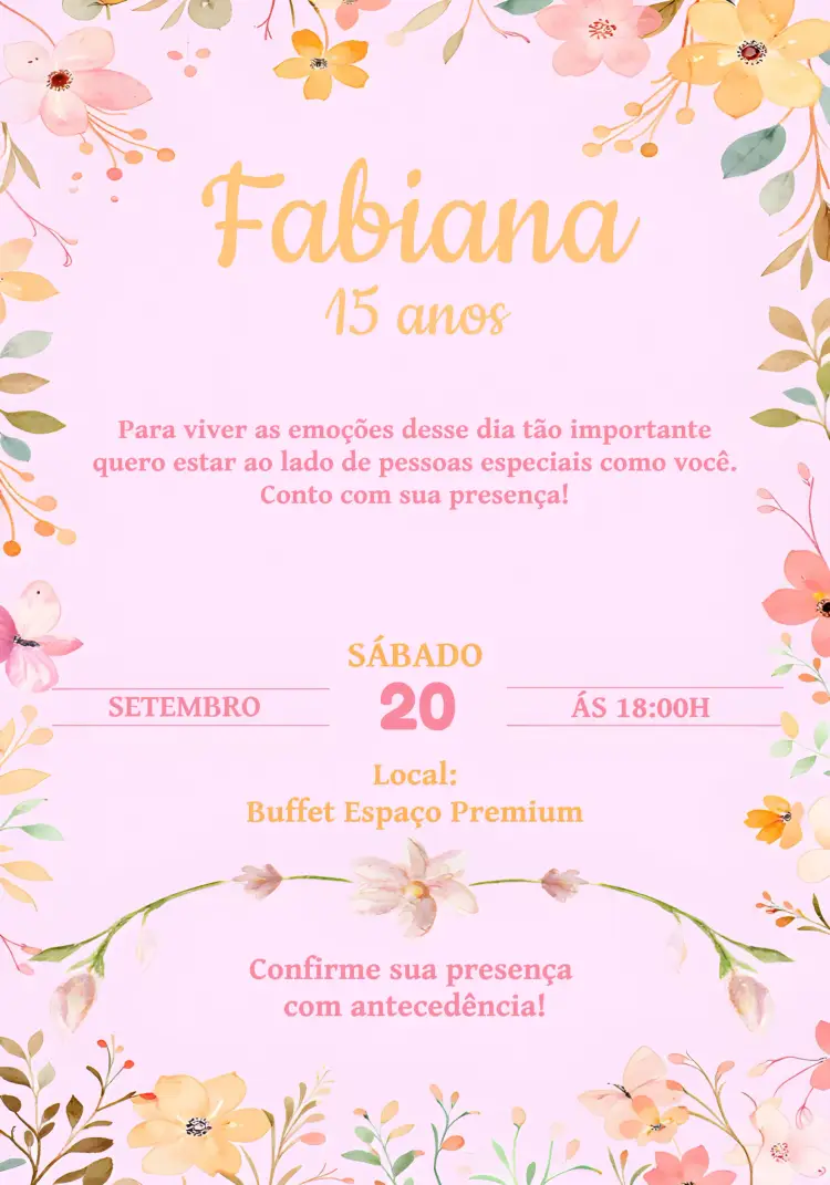 Convite Floral 15