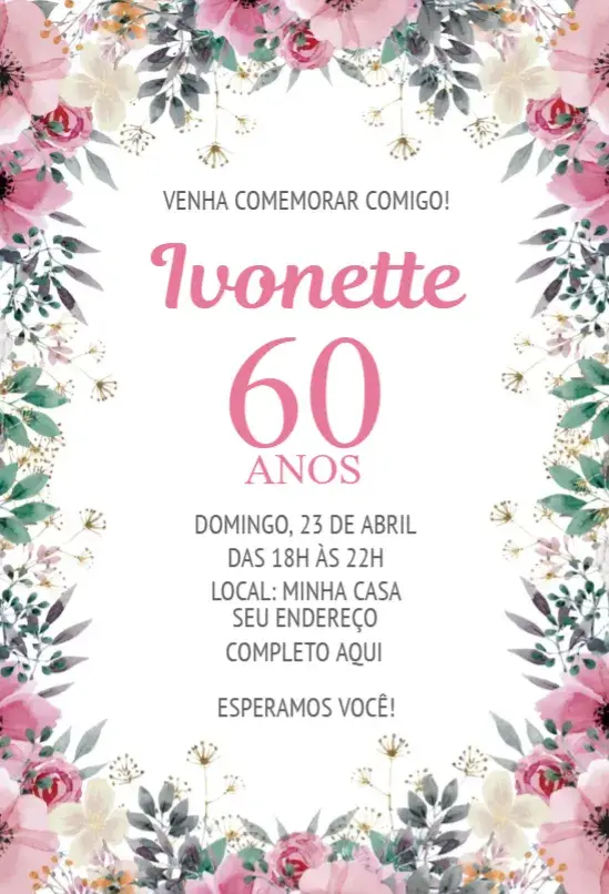Invite Floral 2 editable and customizable