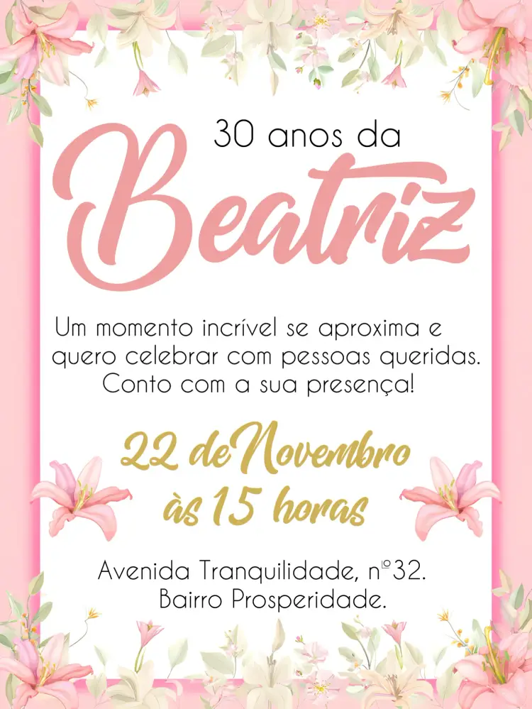 Convite Floral Arranjo