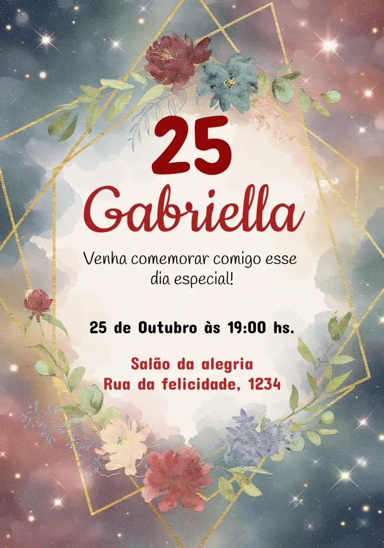 Convite Floral Marsala