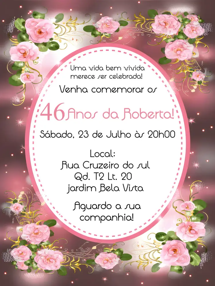 Convite Floral Preto
