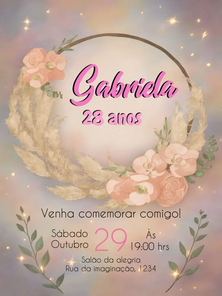 Convite Floral Rosas