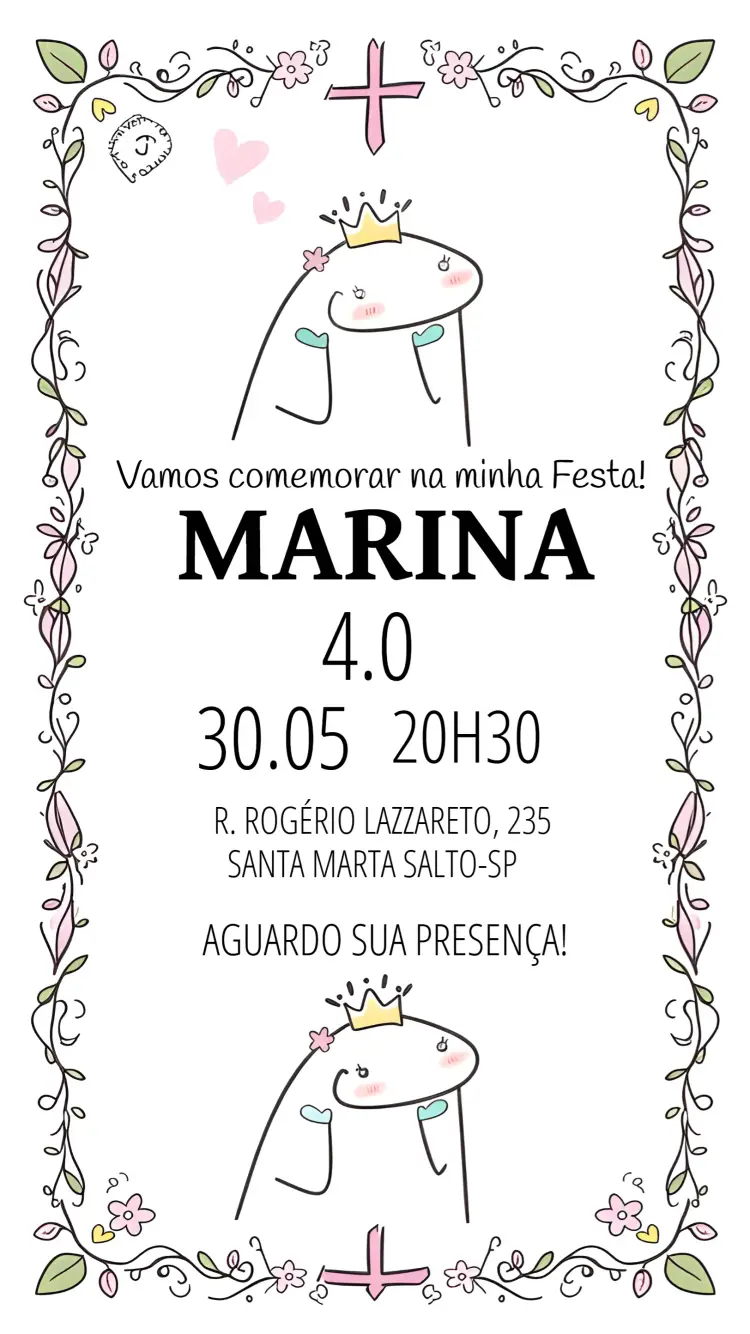 Convite Flork Floral Bentô