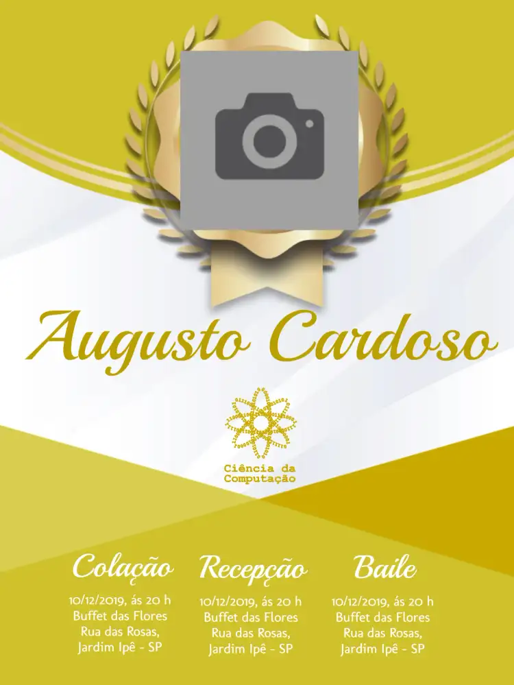 Formatura Ciências Da Computação Com Foto Dourado