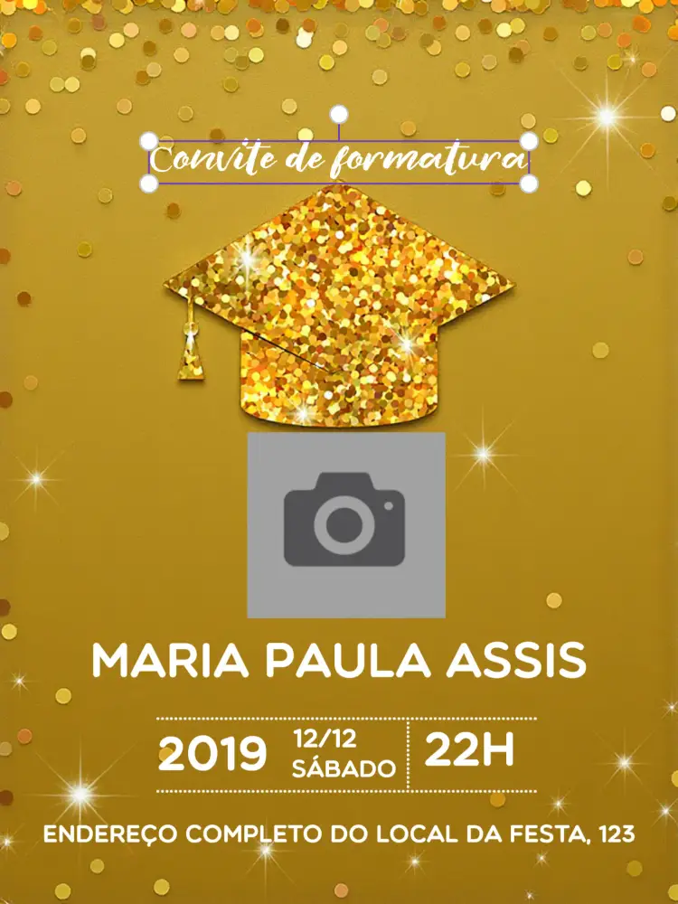 Convite Formatura Com Foto Brilho
