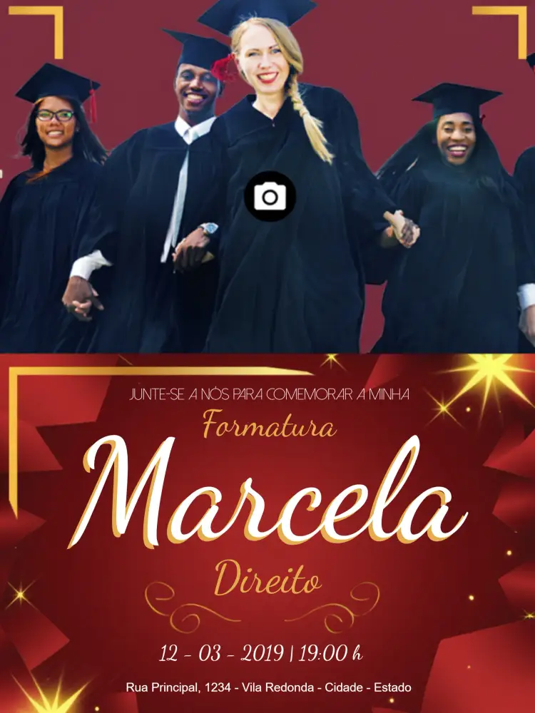 Convite Formatura Com Foto Graduação