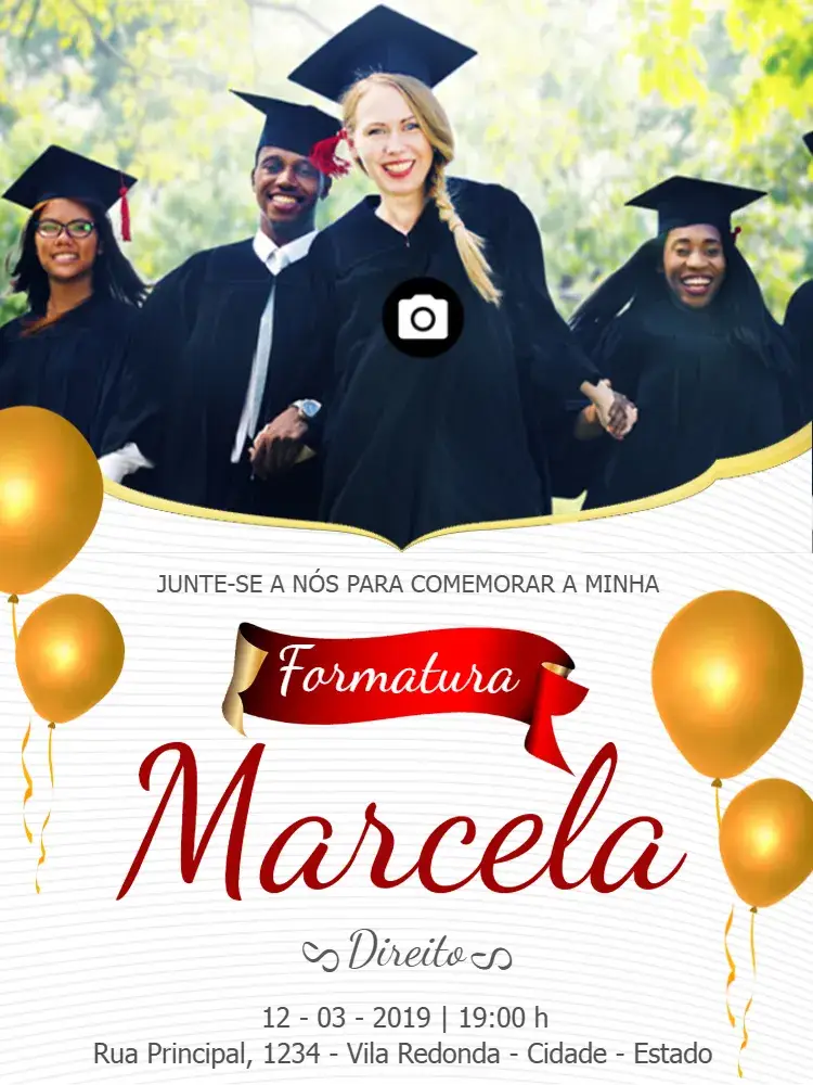 Convite Formatura Com Foto Graduação