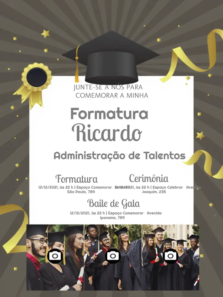 Invitaciones de graduación para personalizar
