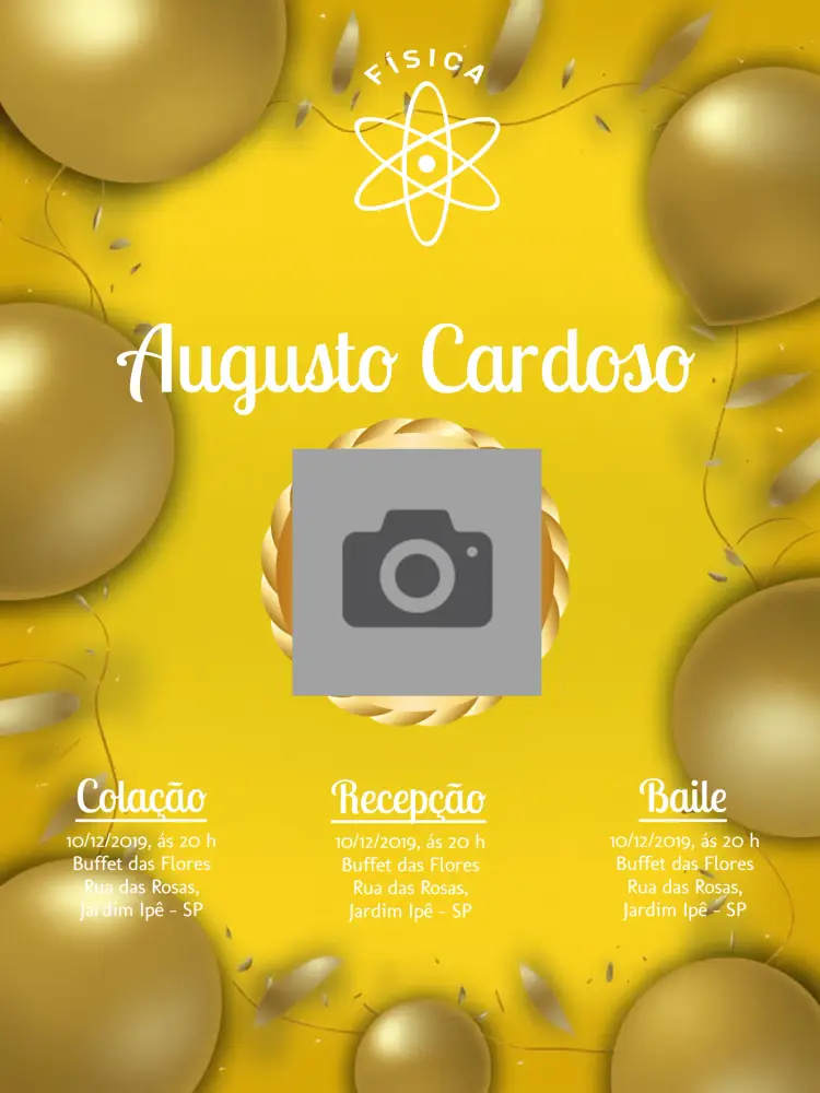 Convite Formatura Física Com Foto Fisica