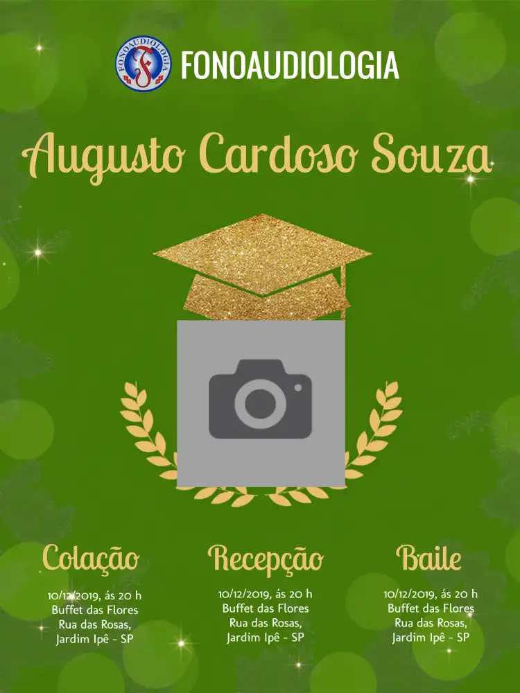 Formatura Fonoaudiologia Com Foto Dourado