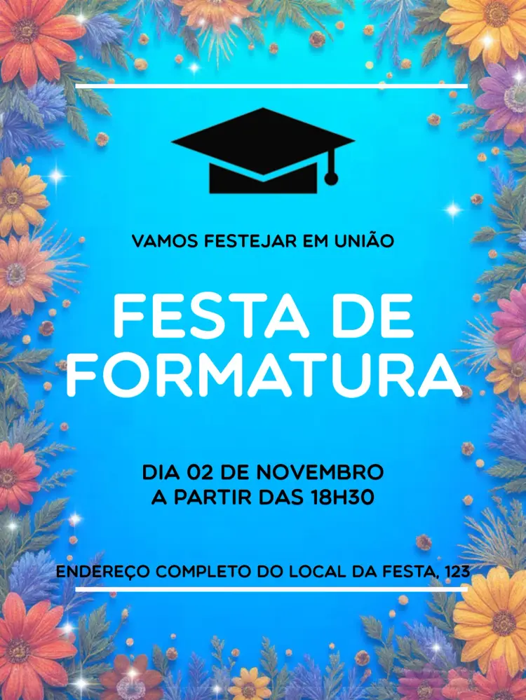 Convites de formatura para personalizar online